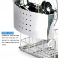 Standing Steel Dish Rack 2 Tier Stainless Steel Dish Drying Rack Supplier